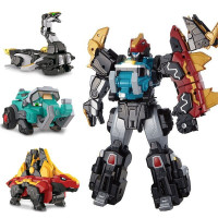 灵动创想百兽总动员变形机甲玩具合体变形机器人男孩拼装组装玩具套装 三合体套装-巨型战龙神(猛犸兽)