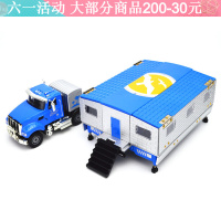 合金大鼻子变形房车旅行车货车合金属小汽车模型玩具车 凯迪威单层房车蓝色