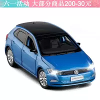 大众菠萝POLO避震转向声光六开仿真合金汽车模型玩具车 大众菠萝蓝色(6开门)