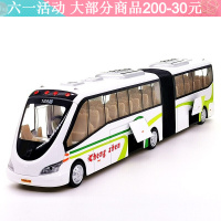 合金车模旅游大巴士长途大客车公交车合金汽车模型回力玩具车 双节旅游巴士