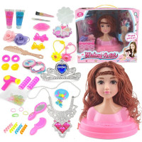 儿童过家家玩具化妆美发芭巴比洋娃娃女孩玩具半身可化妆巴比公主儿童大礼盒套装女孩玩具3-6岁 豪华版大波浪卷无刘海