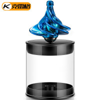 指尖陀螺抖音同款黑科技风动陀螺减压玩具动力陀螺微风手捻指尖创意玩具 天空蓝