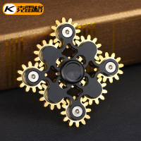 克雷格 指尖陀螺edc创意玩具手指陀螺进口轴承9 指尖上Torqbar齿轮盔甲破军泄密者同款 九齿联动炫酷黑