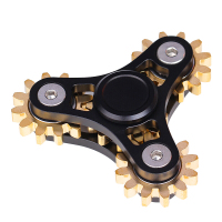 克雷格 指尖陀螺edc创意玩具手指陀螺进口轴承9 指尖上Torqbar齿轮盔甲破军泄密者同款 四齿炫酷黑