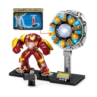 兼容乐高铁侠方舟反应炉纪念版拼装模型男孩女孩积木可发光创意玩具8-14岁男孩儿童拼装拼插模型玩具 钢铁侠方舟反应炉纪