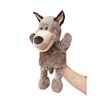 动物手偶 嘴巴能动手偶玩具 动物手套手玩偶卡通毛绒娃娃幼儿园表演 长腿大灰狼