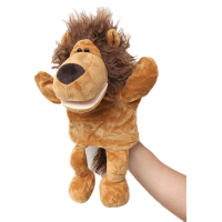 动物手偶 嘴巴能动手偶玩具 动物手套手玩偶卡通毛绒娃娃幼儿园表演 长腿狮子