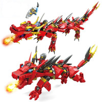 兼容乐高幻影忍者系列大电影男孩子拼装人仔积木力儿童玩具 凯的火焰机甲龙2变