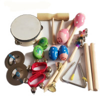 奥尔夫儿童打击乐器玩具 幼儿园小学生16件打击套装组合教具 木质11件套
