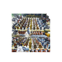 兼容乐高军事积木人仔配件装备沙包散装小颗粒拼装玩具 大型阵54人送底板+8小人