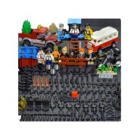 兼容乐高军事积木人仔配件装备沙包散装小颗粒拼装玩具 银色空投争夺战