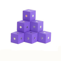 磁性正方体积木六面磁铁磁力小方块可拆卸立体王几何数学教具积木 大号2.5cm磁性方块紫10粒-送说明书