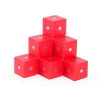 磁性正方体积木六面磁铁磁力小方块可拆卸立体王几何数学教具积木 大号2.5cm磁性方块红10粒-送说明书