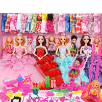 音乐巴比洋娃娃套装大礼盒婚纱公主衣服女孩子玩具儿童生日 加长版G款 灯光音乐9D眨眼12关节送108赠品