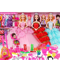 音乐巴比洋娃娃套装大礼盒婚纱公主衣服女孩子玩具儿童生日 加长版P6款 彩绘6关节送108赠品