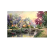 拼图1000片木质海贼王龙猫千语千寻卡通动漫平图星空风景定制玩具 小村庄