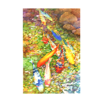 拼图1000片木质海贼王龙猫千语千寻卡通动漫平图星空风景定制玩具 锦鲤