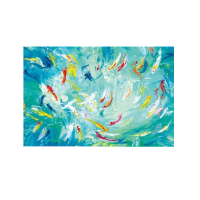 拼图1000片木质海贼王龙猫千语千寻卡通动漫平图星空风景定制玩具 小鱼池塘