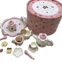 女孩生日仿真茶具茶壶儿童过家家厨房套装下午茶蛋糕木制玩具 茶具