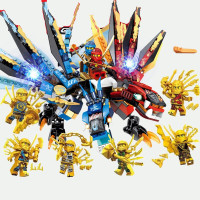 兼容乐高幻影忍者积木男孩子大电影系列拼装玩具6-7-8-10周岁 冰火双头龙黄金版