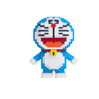 钻石微型小颗粒积木拼装蓝胖子迷你微钻玩具兼容乐高女孩史迪仔 8802站姿蓝胖子