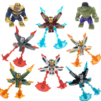 兼容乐高复仇者联盟4人仔全套钢铁侠3基地蜘蛛侠毒液机甲灭霸积木小人物拼装玩具男孩子儿童拼 六款血边战衣钢铁侠+灭霸绿巨人