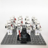 兼容乐高星球大战人仔积木军事队长小人偶组合6拼装7模型8玩具9-10岁男孩子儿童拼装积 13个(雪地指挥兵+队长)+底板
