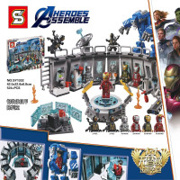 兼容乐高复仇者联盟4钢铁侠变形反浩克装甲机甲大战灭霸MK42-46美国队长喷气昆式战斗机飞机人仔蜘蛛 钢铁侠机甲陈列室