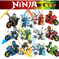 金幻影忍者人仔人偶兼容乐高拼装摩托战车忍者神龟儿童积木玩具5-12岁男孩子拼装模型玩具 时光之刃6款+摩托车幻影6款