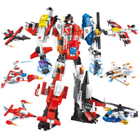 启蒙积木组装兼容乐高 变形机器人金刚战神小孩子 儿童智力拼图拼装玩具塑料男孩3-6-10周岁 6合1天谴者战神