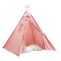 儿童帐篷游戏屋室内小帐篷印第安帐篷公主房帐篷宝宝过家家帐篷 1.35米粉色