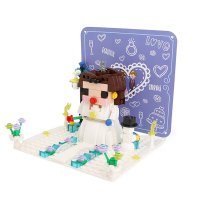兼容乐高积木儿童拼装玩具DIY创意生日圣诞贺卡积木拼插模型男孩女孩MOC力玩具6- 【2102】新娘贺卡积木224PCS