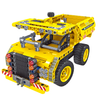 启辉积木兼容乐高科技机械组拼装玩具车回力警察摩托车赛车儿童积木拼插玩 [SLT1768]双模式变形翻斗卡车+飞机361片