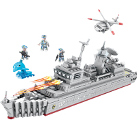 兼容乐高二战军事积木人仔坦克模型大号航空母舰军舰积木拼插航母飞机大炮拼装 [SLT1825]哈尔滨号驱逐舰348+PCS
