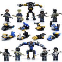 兼容乐高积木城市警察军事人仔拼装拼插玩具消防飞机坦克军舰模型航空母舰 【SLIL592】穿越火线人仔配坐骑赠合金装备八款