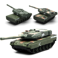 美国M1A2仿真坦克模型合金运输车模德国豹2二战主战坦克军事越野汽车儿童 [SLT0745]德国豹2小坦克迷彩绿1:43
