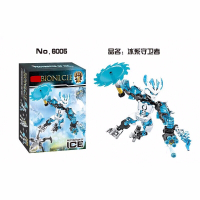 兼容乐高积木生化战士系列绝版金面具大师拼装机器人男孩子玩具 深灰色冰系守卫者