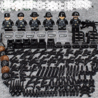 军事小人德军小人偶二战士兵兵人玩具乐高积木男孩子儿童拼装人仔 飞虎队6人盾牌(送10)