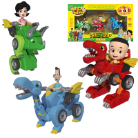 庄臣大头儿子和小头爸爸围裙妈妈变形战舰恐龙机甲车宇宙超人奥特曼儿童玩具 变形恐龙机甲套装ZC9504