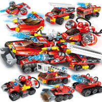 启蒙积木军事航母组装合体战神机器人拼装模型玩具兼容樂高儿童学生 [8合1]极限救援战车1410(571颗)