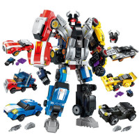 启蒙积木军事航母组装合体战神机器人拼装模型玩具兼容樂高儿童学生 [6合1]天劫战神1409(518颗)