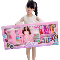 虎式芭比娃娃玩具女孩套装大礼盒关节可动换装洋娃娃3-4-6-10岁圣 [可动关节+十六件套+衣橱鞋架]粉色[长80厘米]