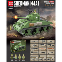 全冠积木坦克履带式装甲车大型兼容乐高军事系列力男孩子拼装玩具 谢尔曼M4A1-726颗粒