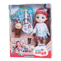 彩虹宝宝玩偶玩具睡觉心宝女孩露露会说话唱歌过家家拉杆箱套装 彩虹宝宝医生款