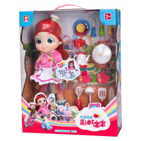 彩虹宝宝玩偶玩具睡觉心宝女孩露露会说话唱歌过家家拉杆箱套装 彩虹宝宝厨师款