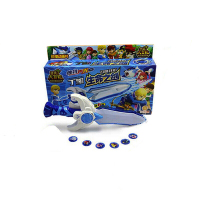 3儿童玩具动漫卡通动画正义之剑马诺声光震动发声发射飞盘声光男孩 丁凯生命之剑蓝色