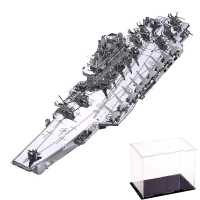 拼酷3D金属立体拼装拼插模型玩具拼图DIY创意辽宁号航空母舰模型家居摆件饰品 辽宁号航母+8号防尘罩