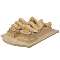 儿童木质玩具木制3d立体拼图 拼装拼插房屋建筑模型 diy手工礼品积木房子 悉尼歌剧院