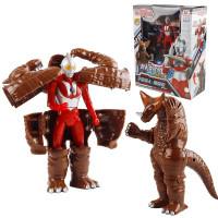 儿童奥特曼玩具变形怪兽人偶模型套装欧布迪迦罗布赛罗男孩玩具赛文泰罗宇宙超人艾斯男孩 宇宙超人变形怪兽哥莫拉