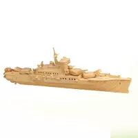 儿童木质玩具木制3d立体拼图 拼装拼插军事船模型海盗船 航母战舰diy手工礼品积木 巡洋舰
